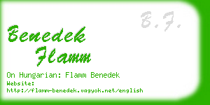 benedek flamm business card